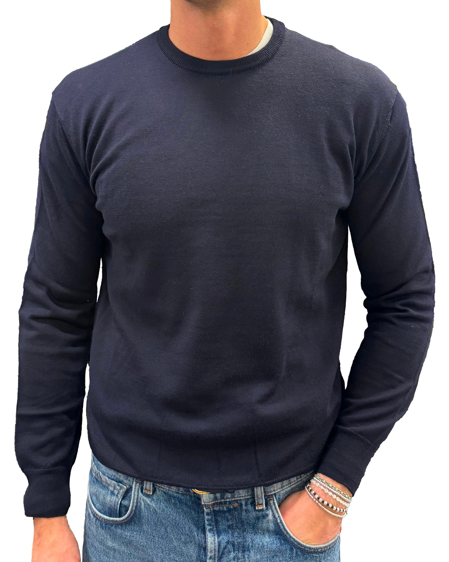 Maglione girocollo pura lana merinos