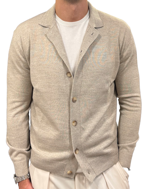 Giacca camicia in maglia di lana