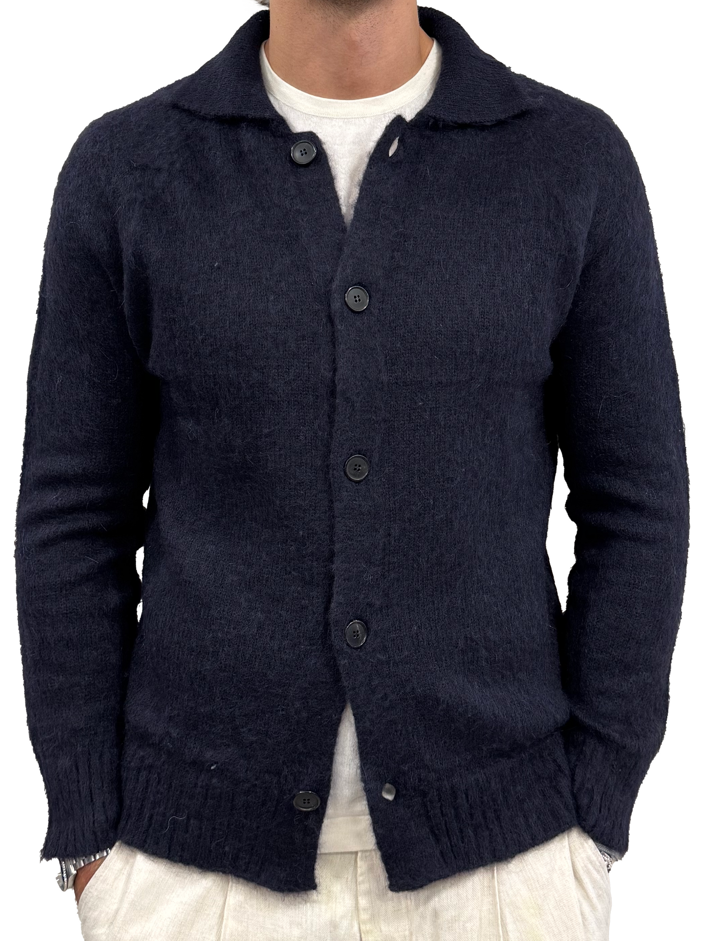 Giacca camicia misto lana mohair