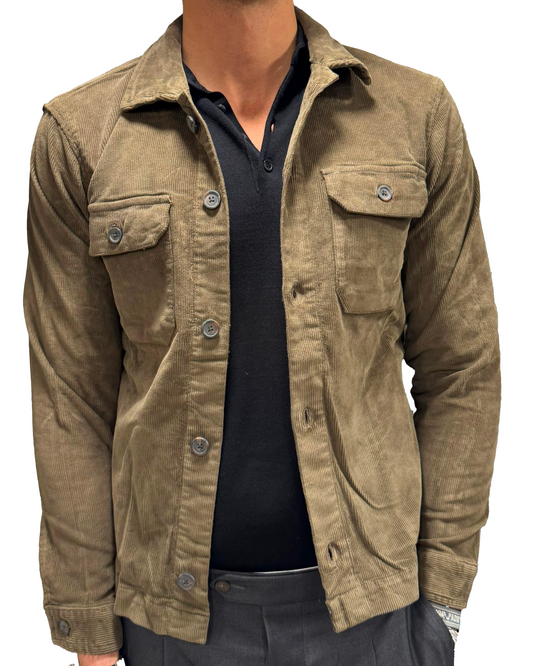 Giacca camicia in velluto a costine