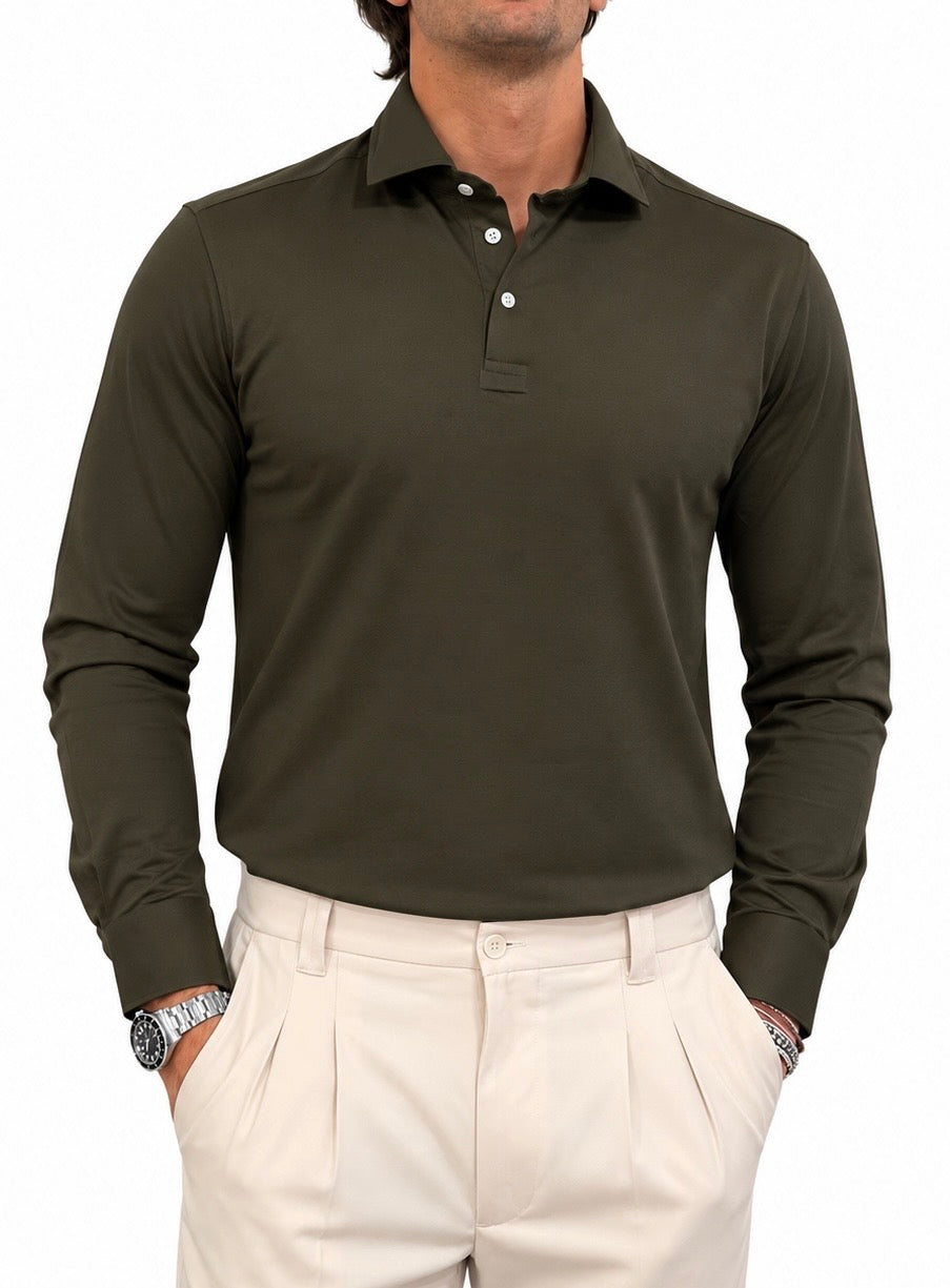 Polo camicia tre bottoni in jersey AD