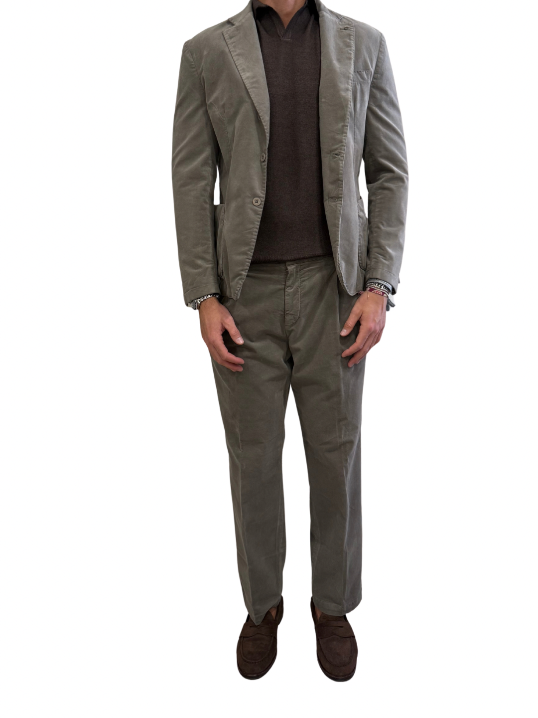 pantalone sartoriale in velluto con pence PM