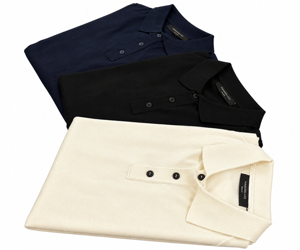 Polo 3 bottoni in Maglia Misto Lana