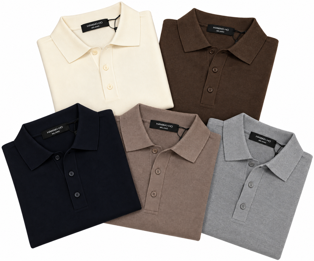 Polo in Maglia in Viscosa Due Bottoni