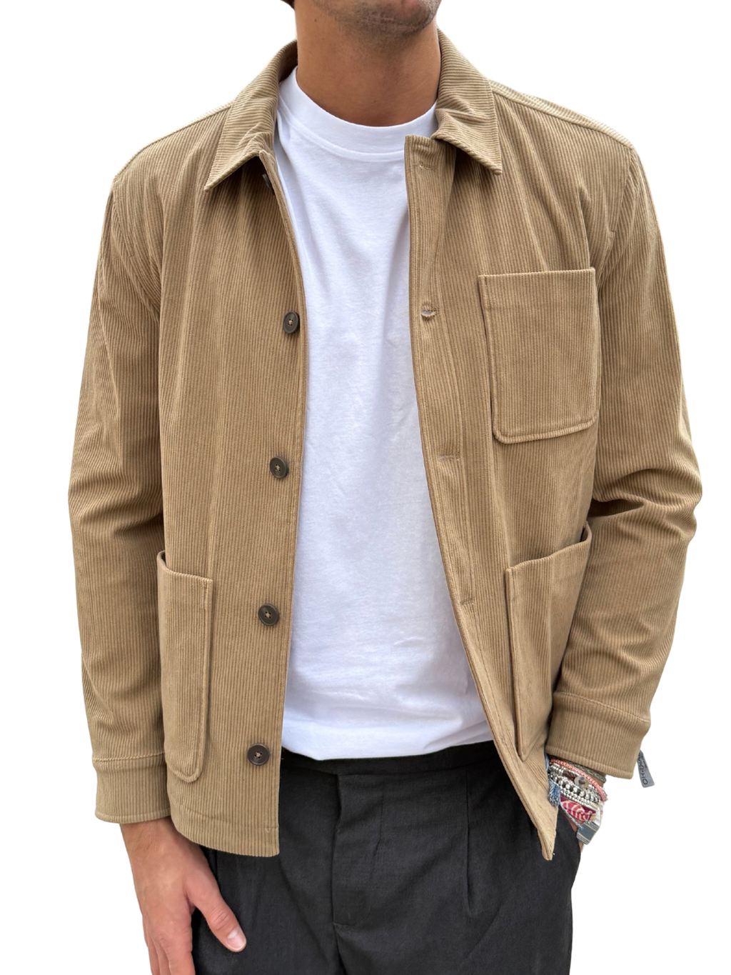 Giacca camicia in velluto a coste Hamaki-ho