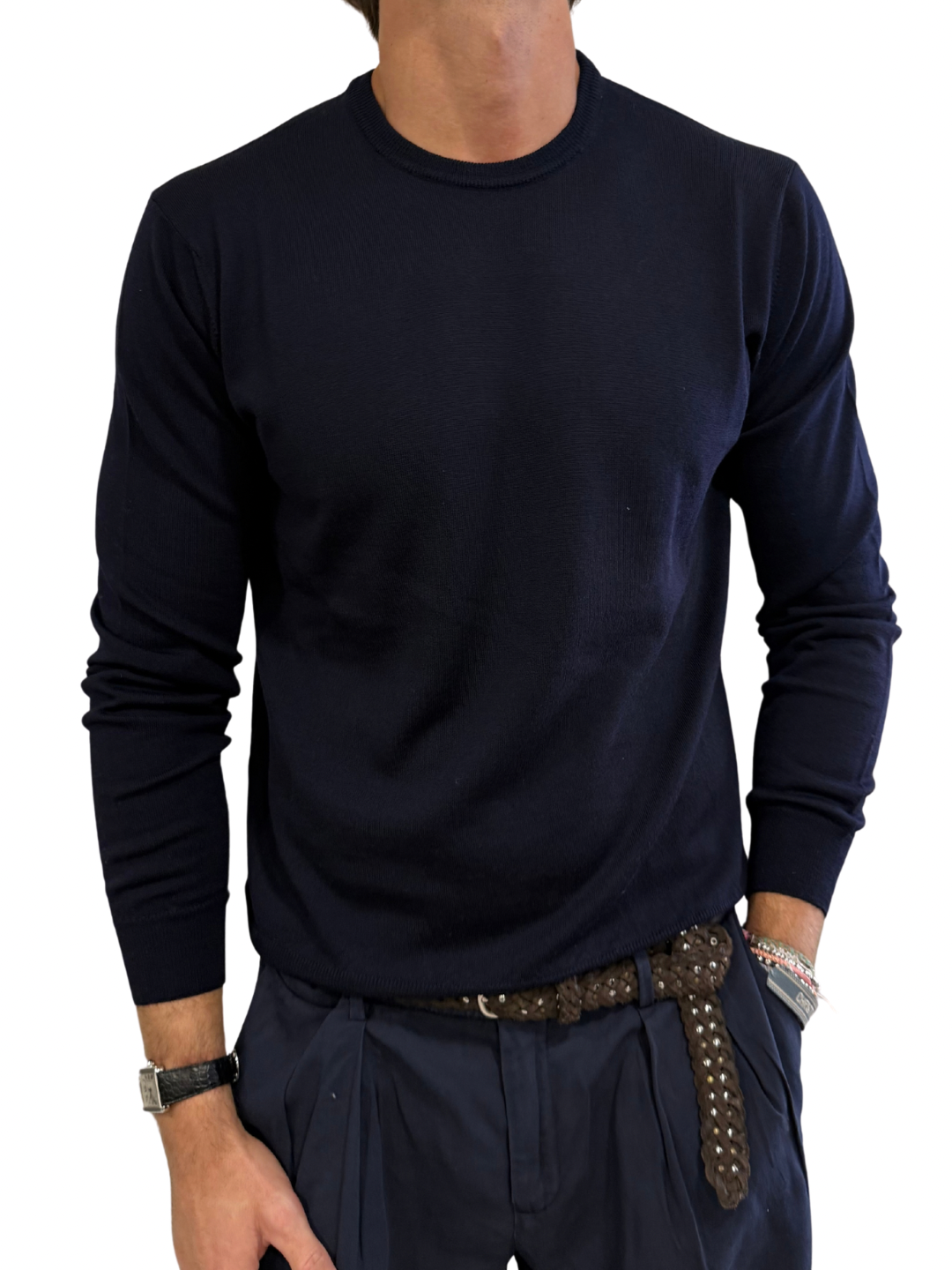 Maglia Girocollo in Lana Merino Tollegno SN