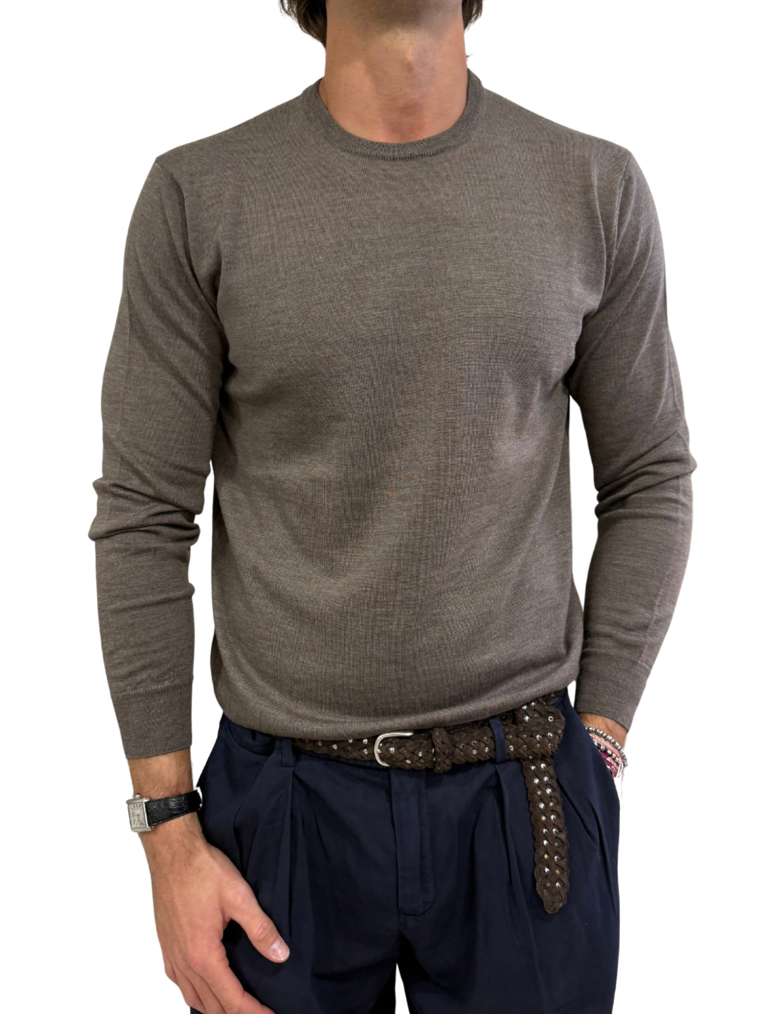 Maglia Girocollo in Lana Merino Tollegno SN