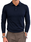 Polo 3 bottoni in Maglia Misto Lana