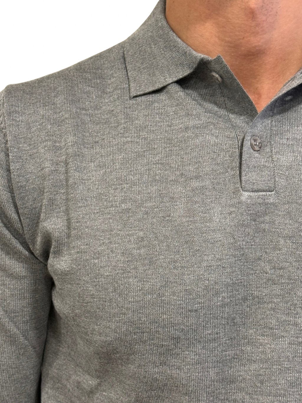 Polo in Maglia in Viscosa Due Bottoni