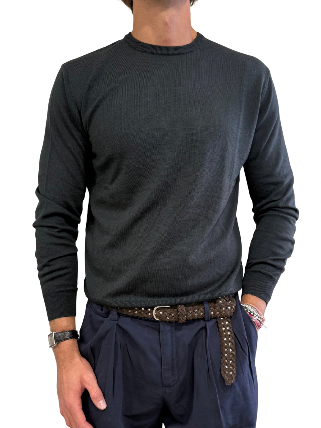 Maglia Girocollo in Lana Merino Tollegno SN