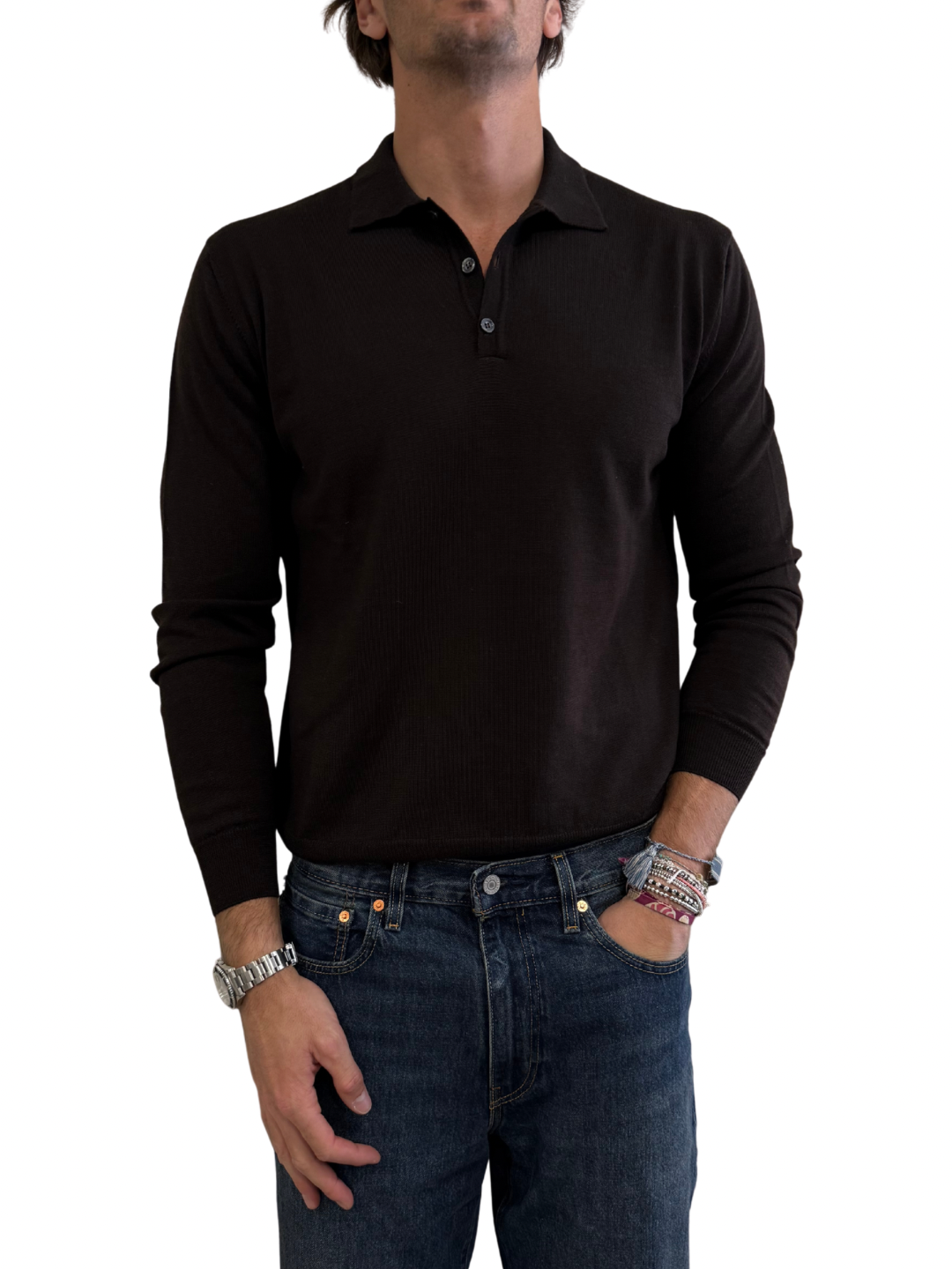 Polo in maglia 100% lana SN