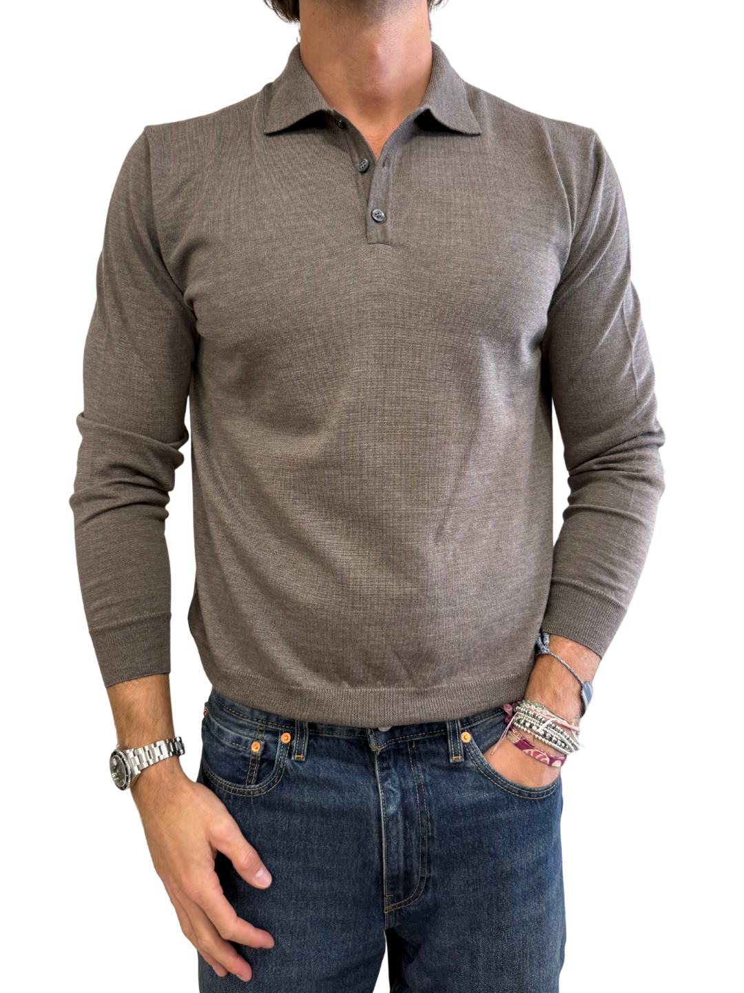 Polo in maglia 100% lana SN
