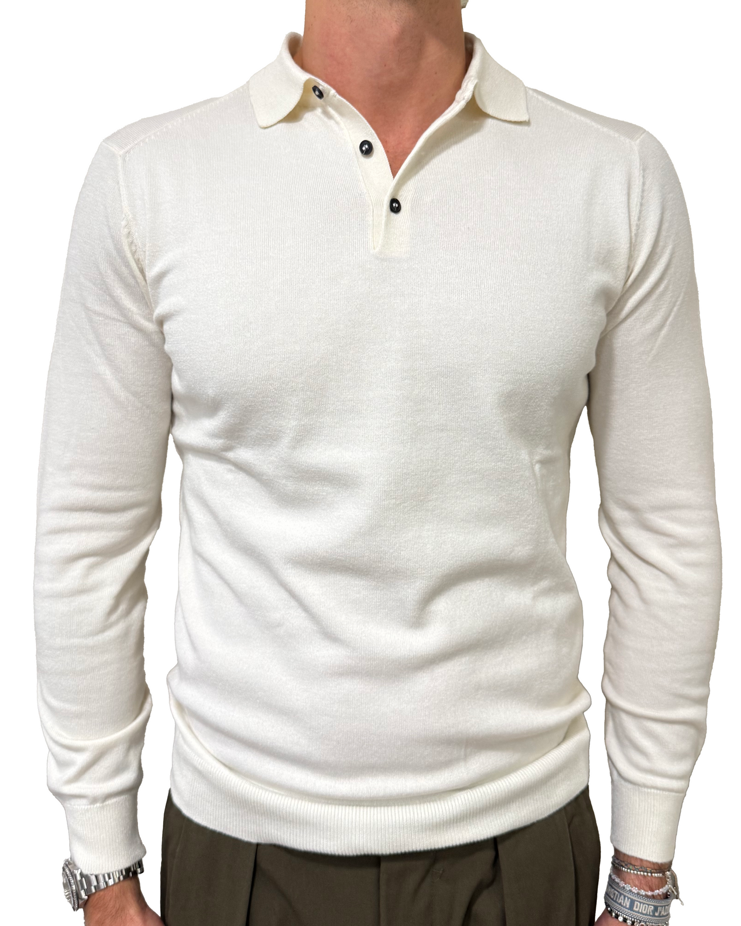 Polo tre bottoni misto lana